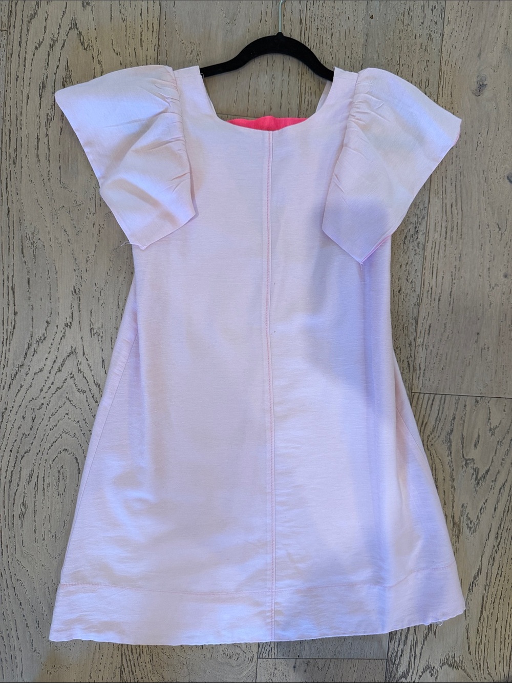 Zara Light Pink Flutter-Sleeve Shift Dress